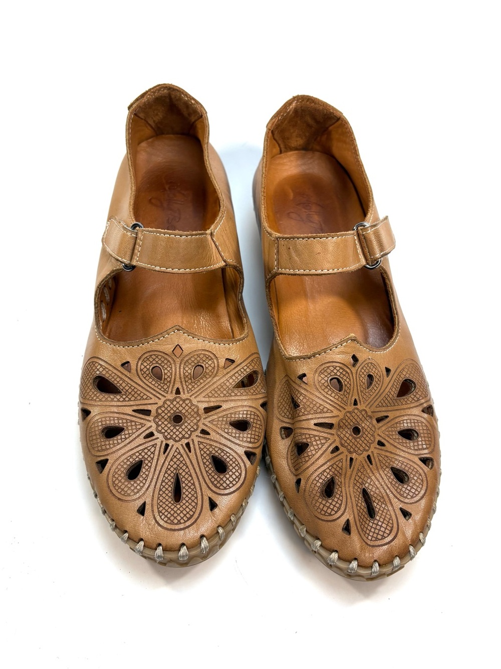 Molly Bessa Tan Leather Mary Jane Loafers | 40 - Picture 2 of 10